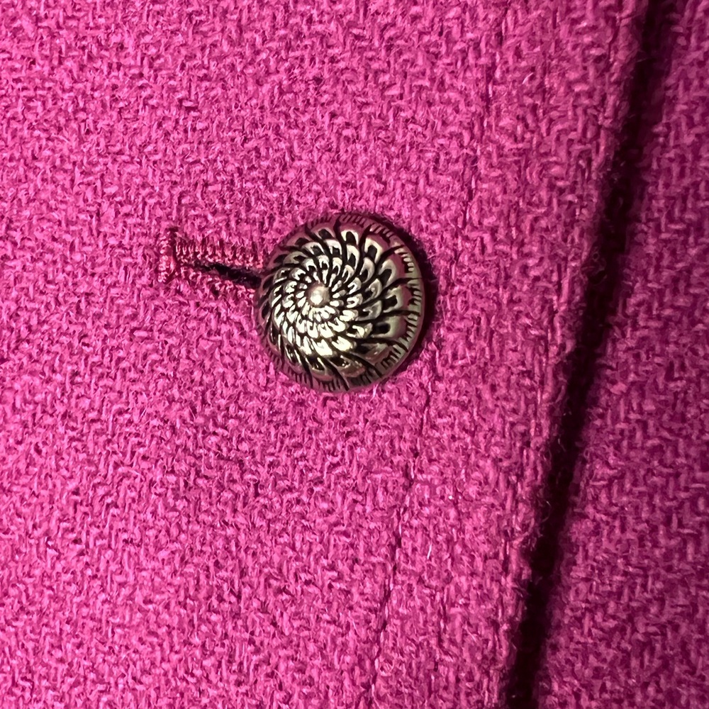 Evan Picone 100% Wool Fuchsia Button Down Jacket … - image 5